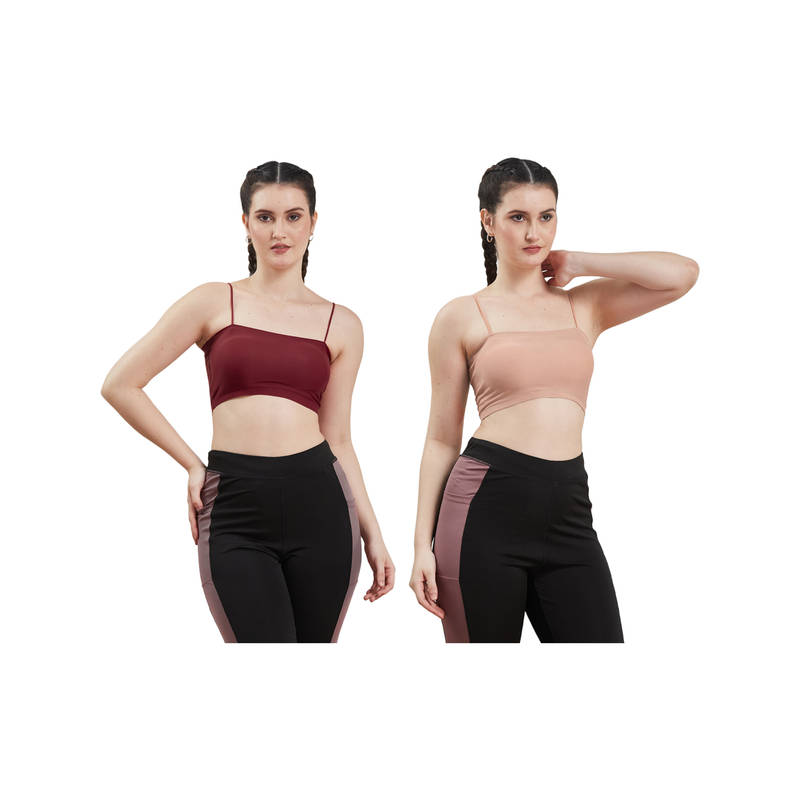 G Heist Multi-Color Assorted Lightly Padded Sports Bra (Pack Of 2) (XS)