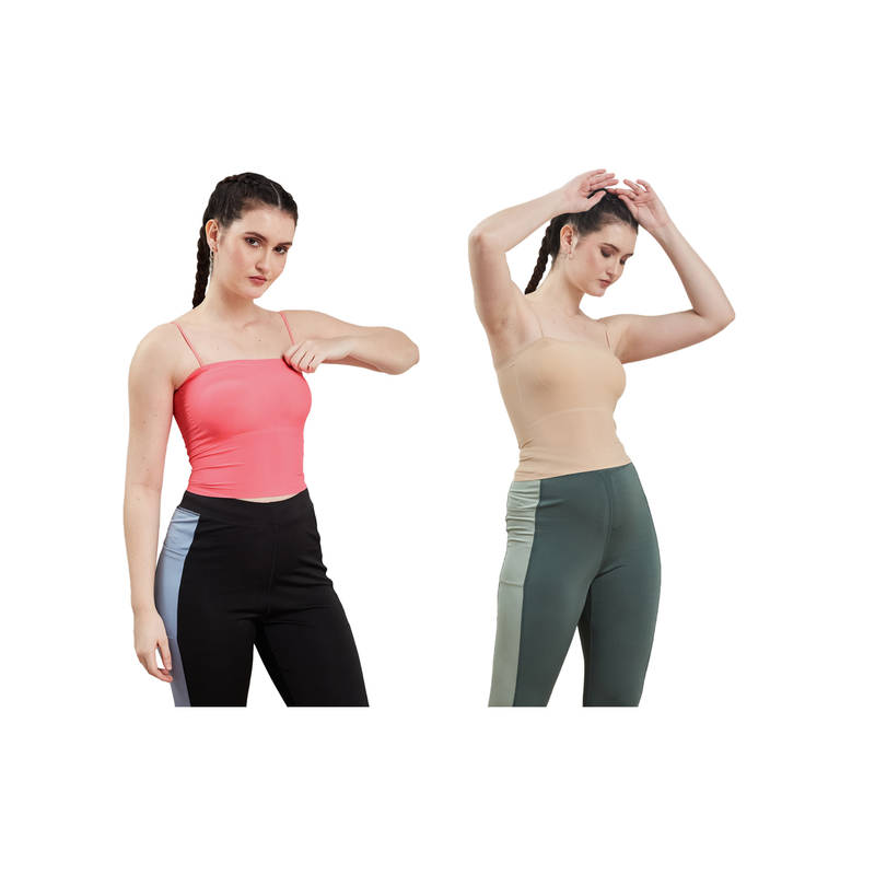 G Heist Multi-Color Assorted Lightly Padded Sports Bra (Pack Of 2) (XS)