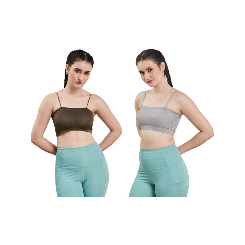 G Heist Multi-Color Assorted Lightly Padded Sports Bra (Pack Of 2) (XS)