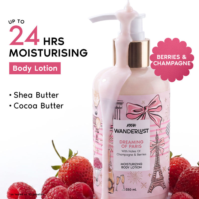 Nykaa Wanderlust Dreaming of Paris Perfume Body Lotion with Champagne and Berries Moisturisation