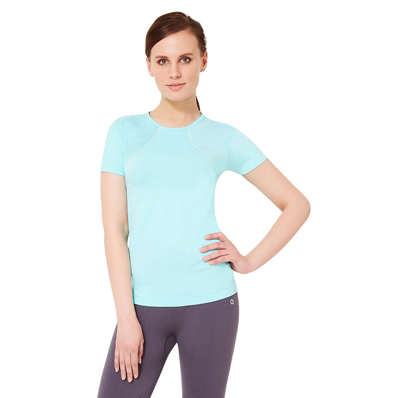 Amante Light Blue Seamless Fitness T-Shirt (L)