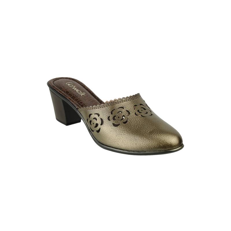 Catwalk Women Mules Heels - Gold (UK 5)