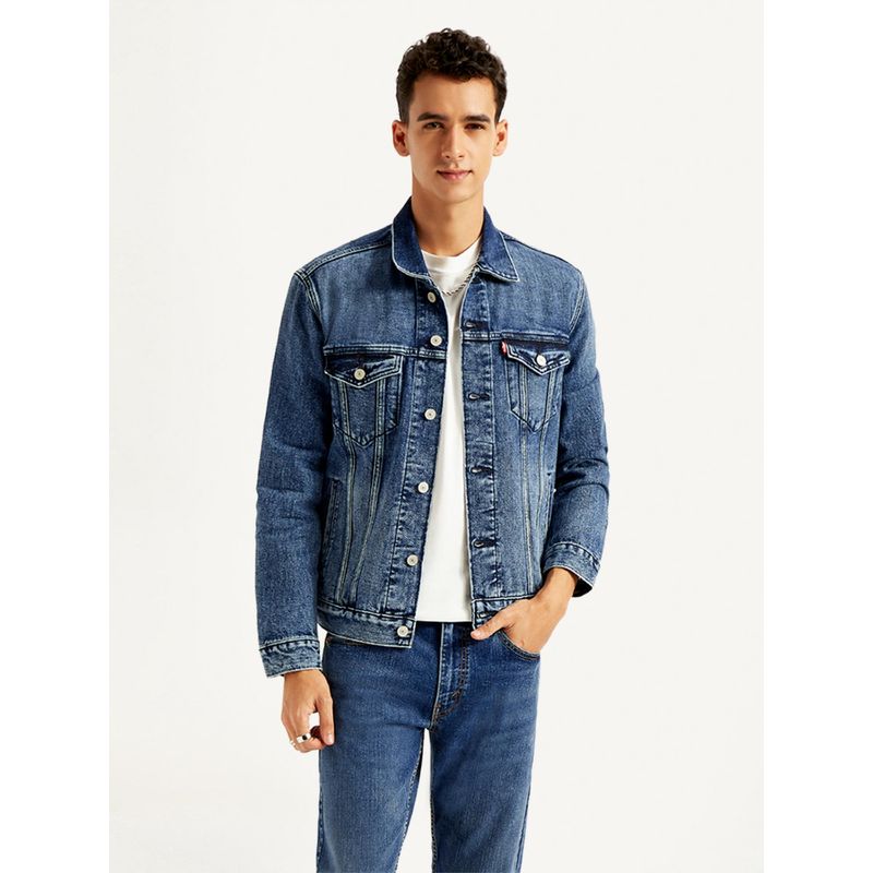 Levi's Mens Solid Blue Denim Jacket (S)