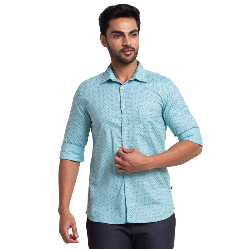 Parx Medium Green Casual Shirt (S)