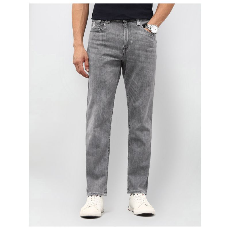 U.S. Polo Assn. Denim Co. Men Grey Cole Comfort Cropped Fit Jeans (34)