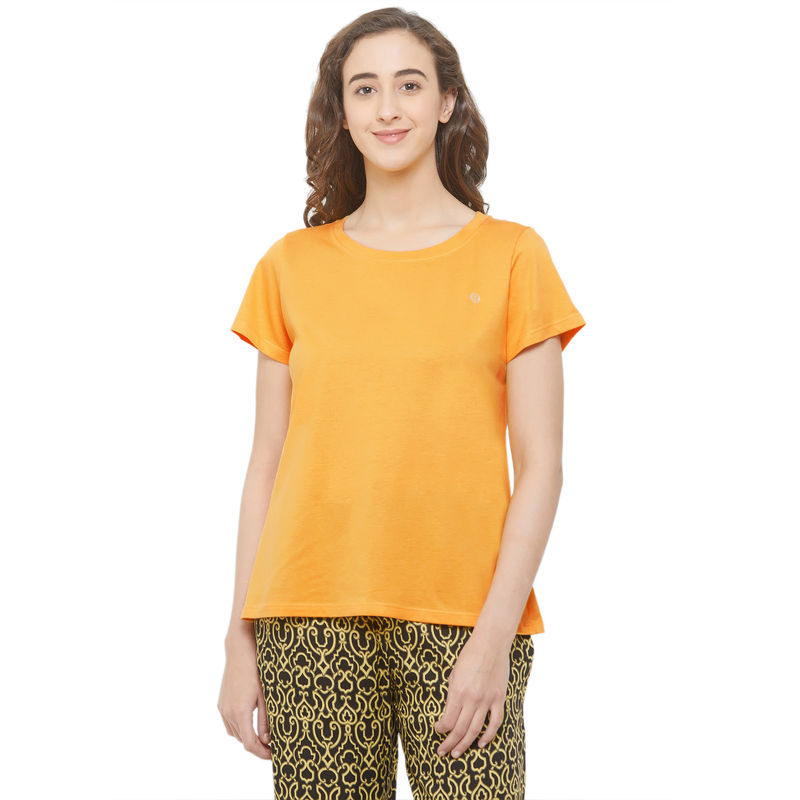 SOIE Women's Soft Cotton Lounge T-shirt - Yellow (XL)