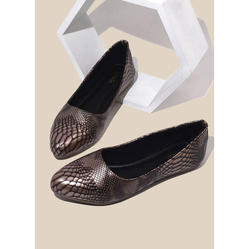 YASSIO Women Embellished Pink Metallic Ballerinas (EURO 36)