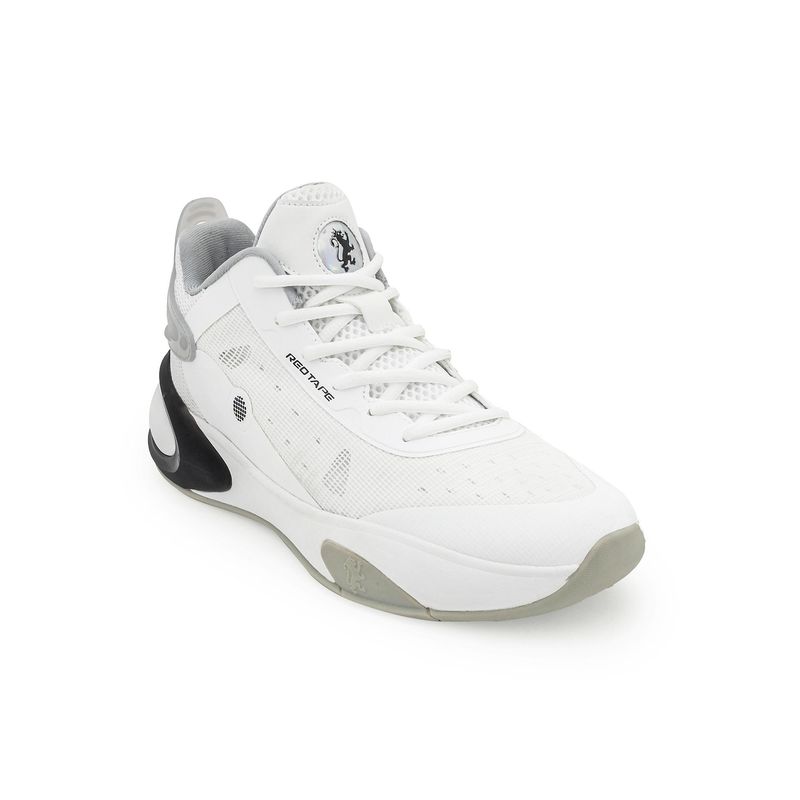 Red Tape Men Lace Up Round Toe White and Grey Sneakers (UK 9)