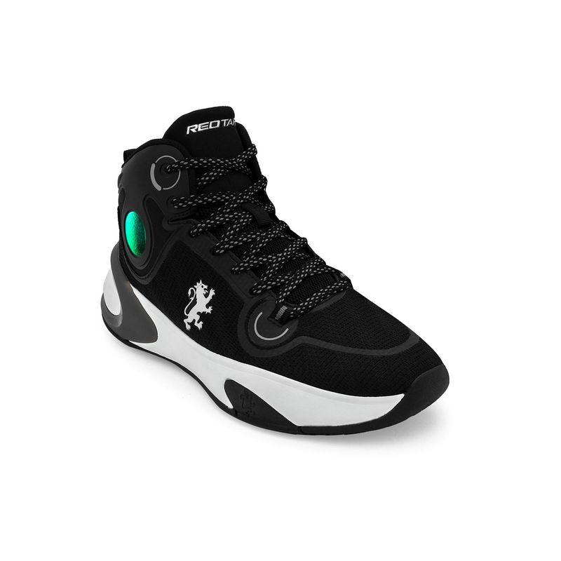 Red Tape Men Lace Up Round Toe Black and White Sneakers (UK 8)