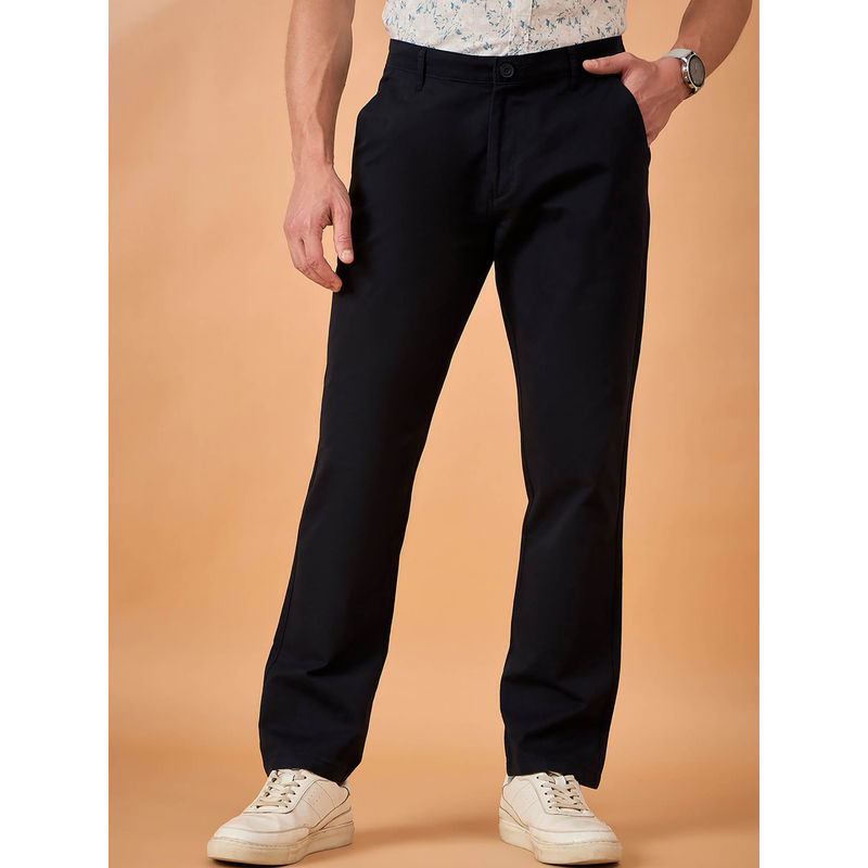 Club York Men Navy Blue Solid Trouser (32)