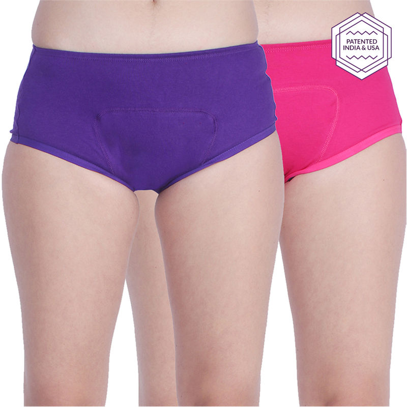 Adira Women Pack of 2 Boxers/Period Panties - Multi-Color (S)