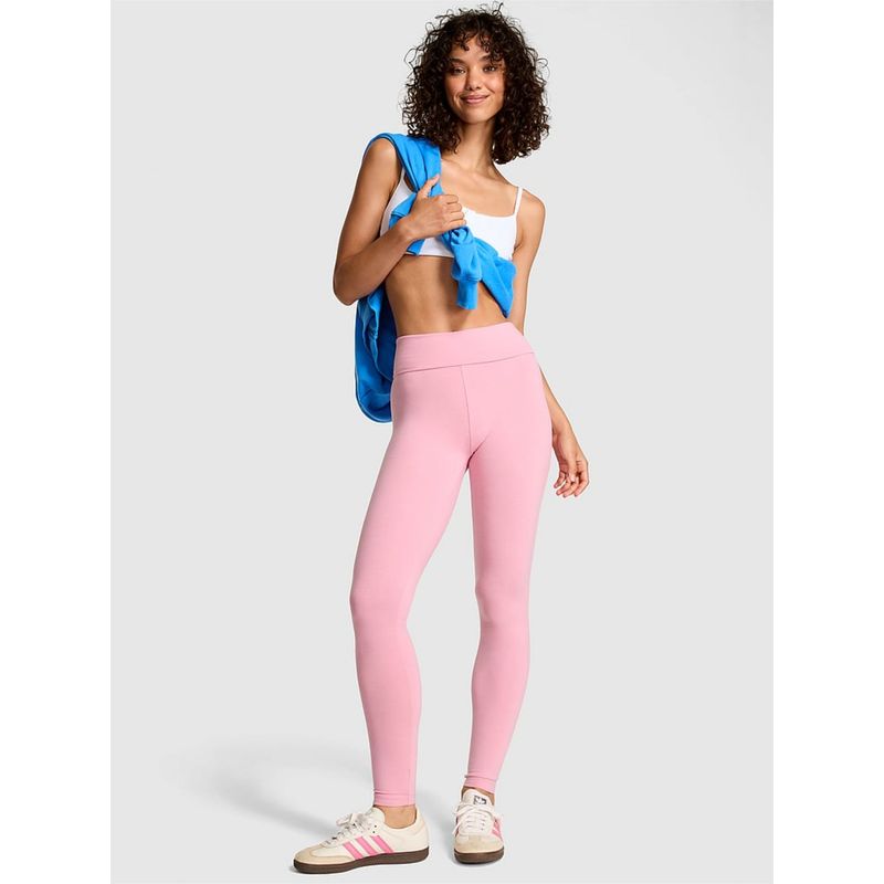 Victoria's Secret Women Pink Solid Leggings (XL)