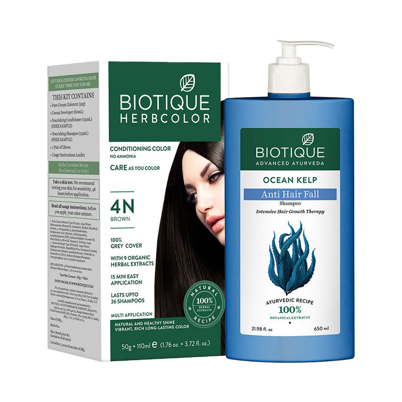 Biotique Herb Color Hair Color Brown & Ocean Kelp AntiHair Fall