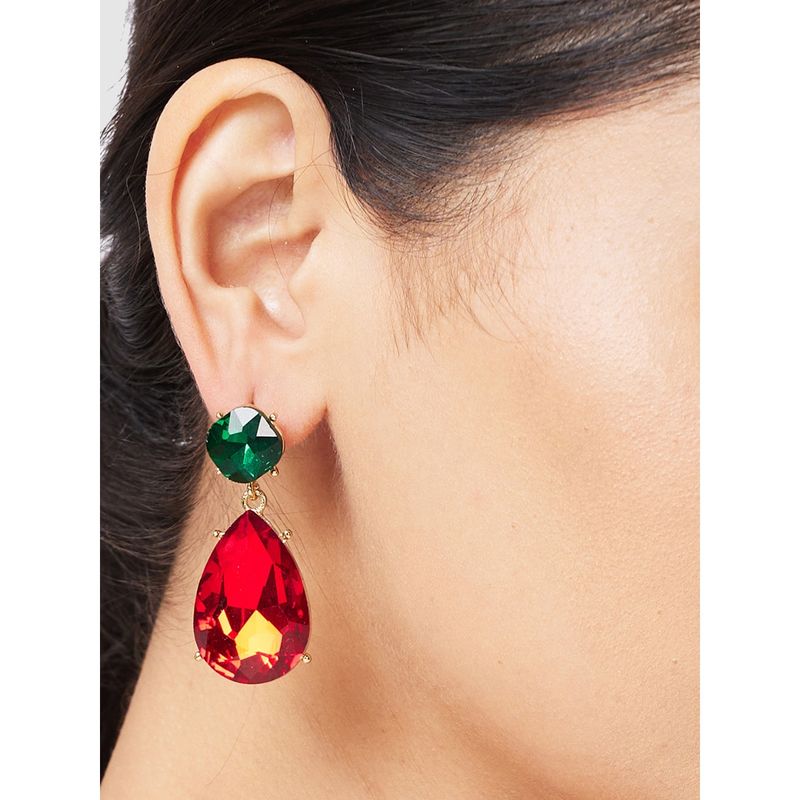Solid Teardrop Earrings in Red