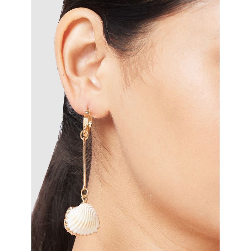 Gold-Plated Contemporary Drop Earrings