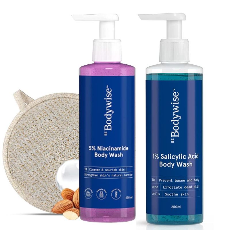 Be Bodywise Niacinamide Body Wash + 1 Salicylic Acid Body Wash + Loofah Buy Be Bodywise