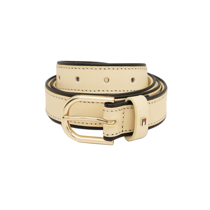 Tommy Hilfiger Womens Leather Belt Ferna - Beige (L)