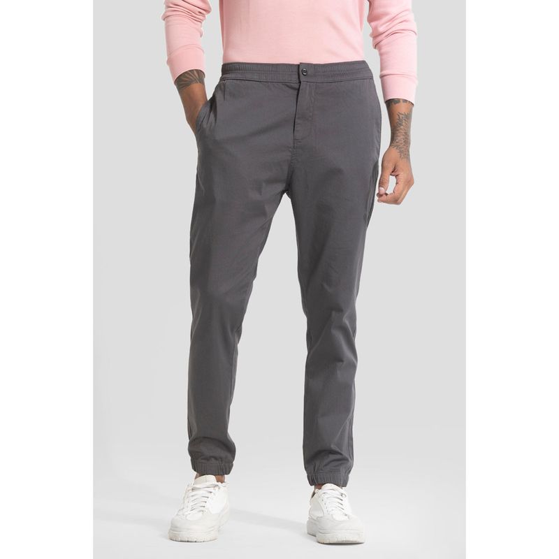 Snitch Men Grey Solid Joggers (34)