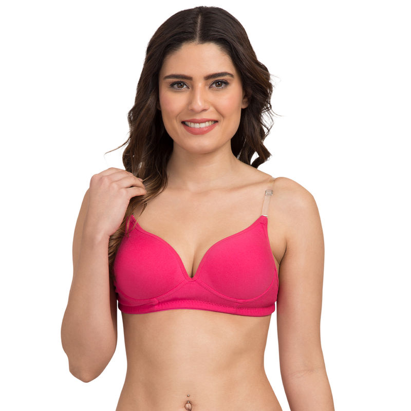 Tweens Back-Transparent T-Shirt Bra - Dark Pink (36B)