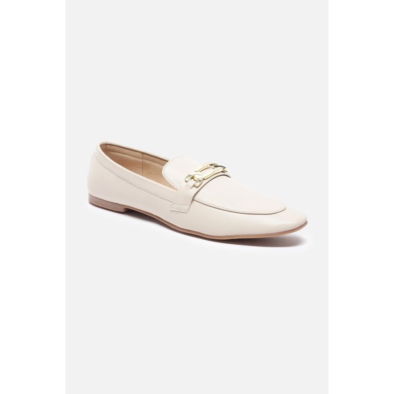 Van Heusen Women White Slip On Loafers (UK 3)