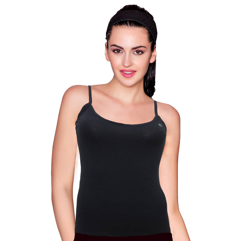 Enamor E003 Stretch Cotton Camis - Black (S) - E003