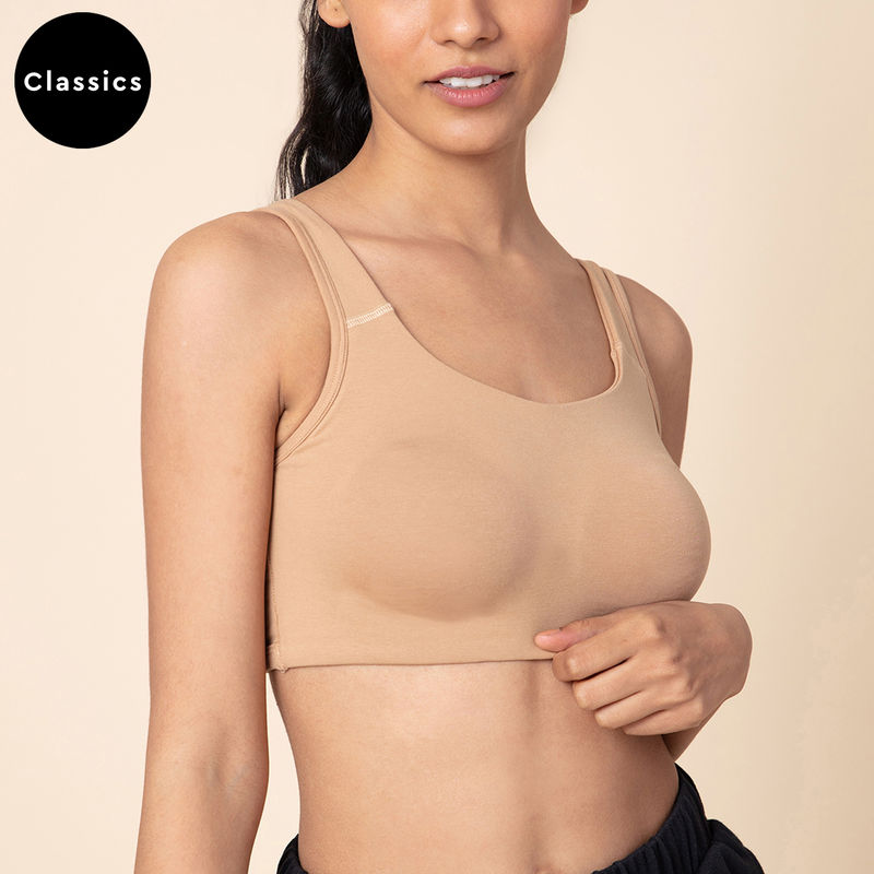 Nykd by Nykaa Soft Cup Easy-Peasy Slip-On Bra With Full Coverage - Brown NYB113 (M)