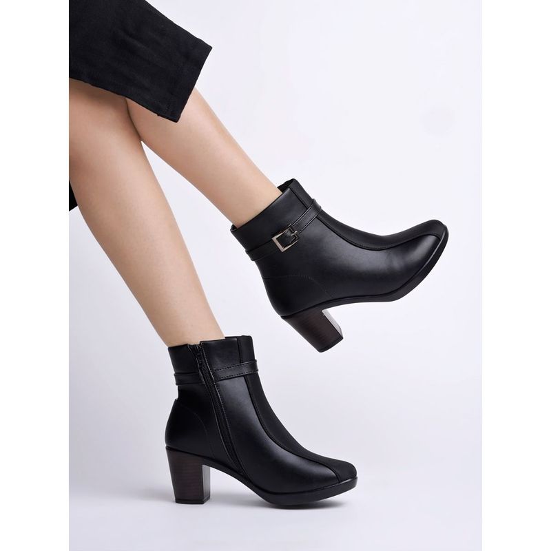Shoetopia Smart Casual Black Boots for Women (EURO 37)