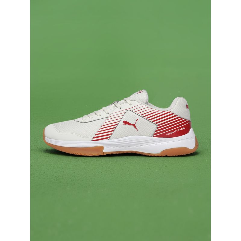 Puma Unisex Off White Badminton Smash Sprint Badminton Sports Shoes (UK 7)