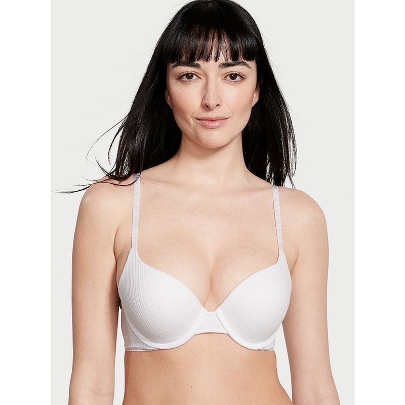 Victoria's Secret The T-Shirt Push-Up Perfect Shape Pointelle Bra White (36DD)