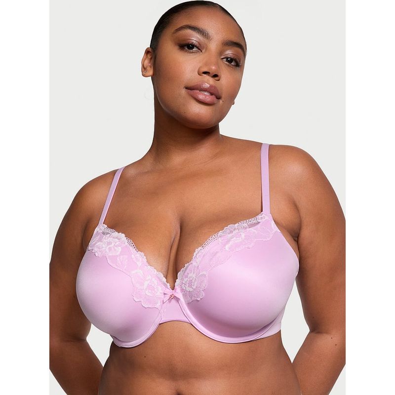 Victoria's Secret Body By Victoria Lightly Lined Full-Coverage Lace-Trim Bra Purple (38C)