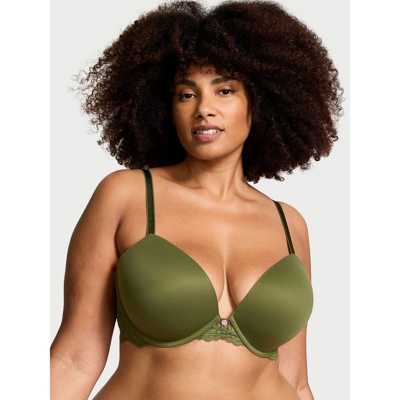 Victoria's Secret Dream Angels Smooth and Lace Push-Up Bra Green (38C)
