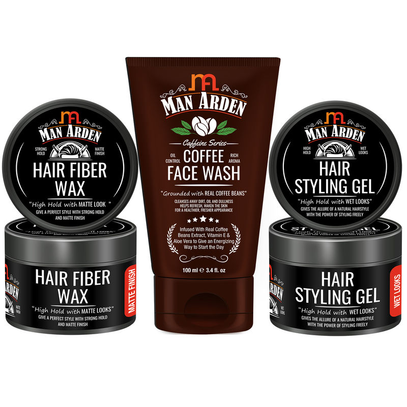 Man Arden Mens Styling Combo Hair Fiber Wax + Hair Styling Gel