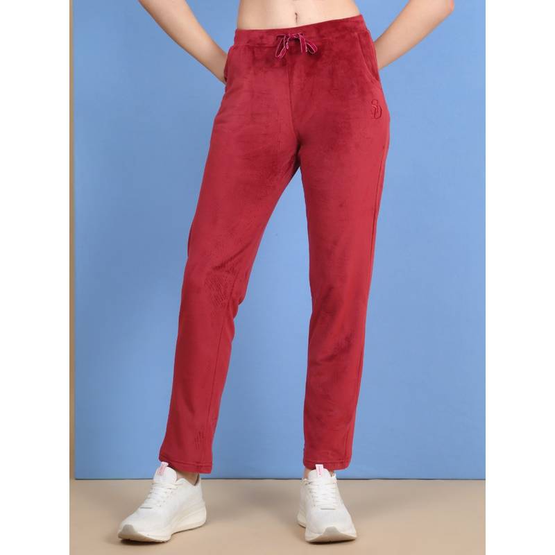 Sweet Dreams Women Burgundy Solid Pyjama (S)