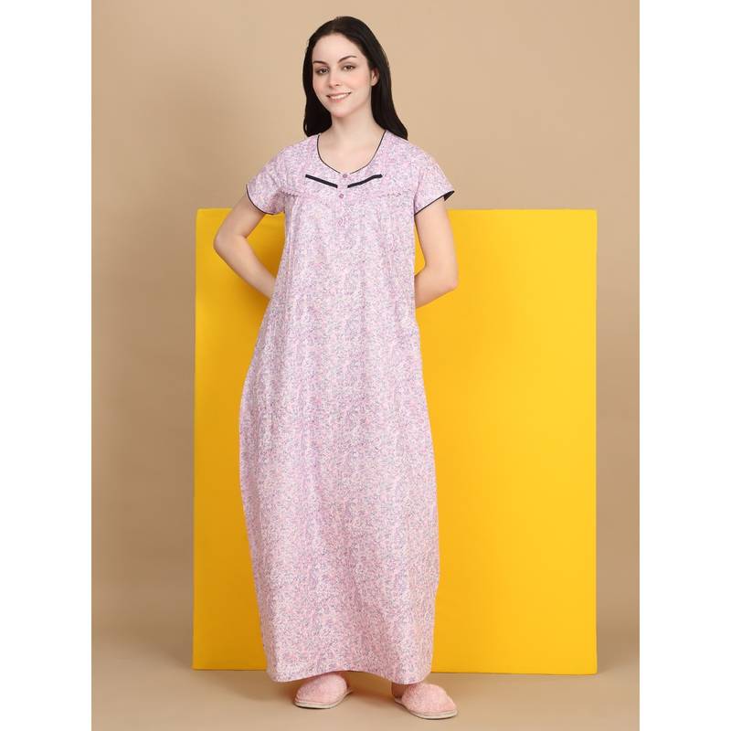 Sweet Dreams Women Purple Cotton Full Length Nightdress (XL)
