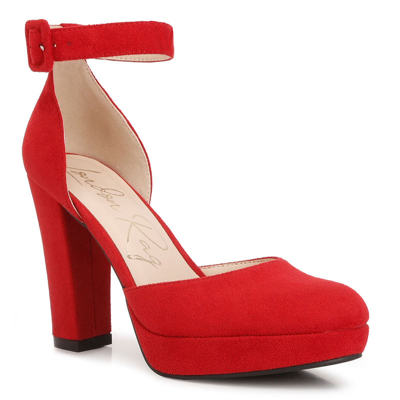 Buy London Rag Red Inigo Interchangeable Ankle Strap Sandal Heels Online