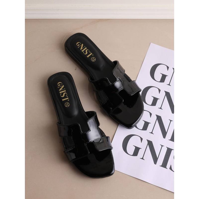 GNIST Women Casual Slip on Black Slip on Flats (EURO 36)