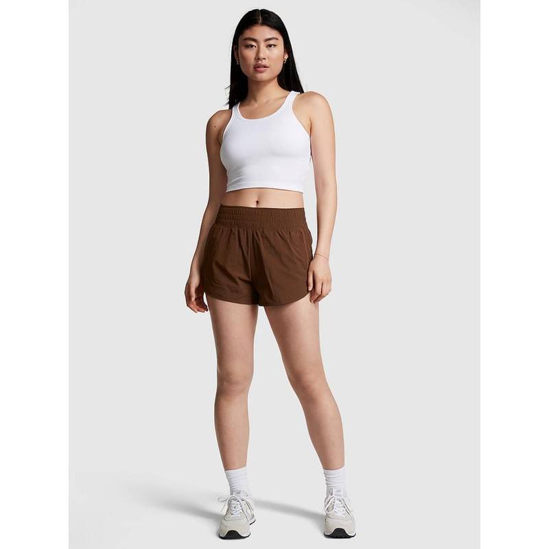 Victoria's Secret Women Black Solid 3" High-Waist Running Shorts (L)