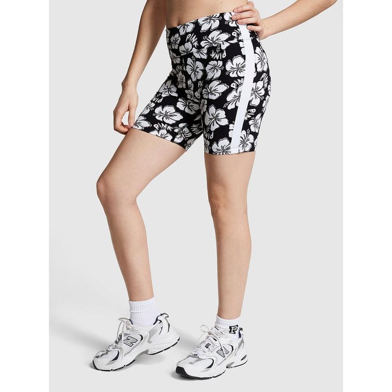 Victoria's Secret Women Black Floral 6" Soft Ultimate High Waist Biker Shorts (M)