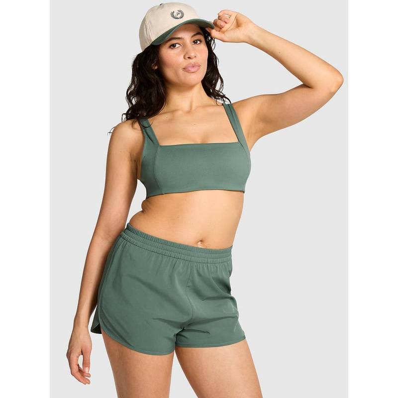 Victoria's Secret Women Green Solid Tech Stretch Running Shorts (S)
