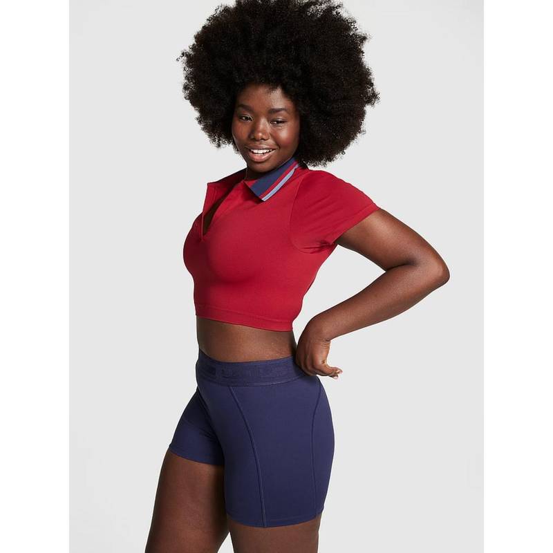 Victoria's Secret Women Navy Blue Solid Ultimate 3" Bike Shorts (S)