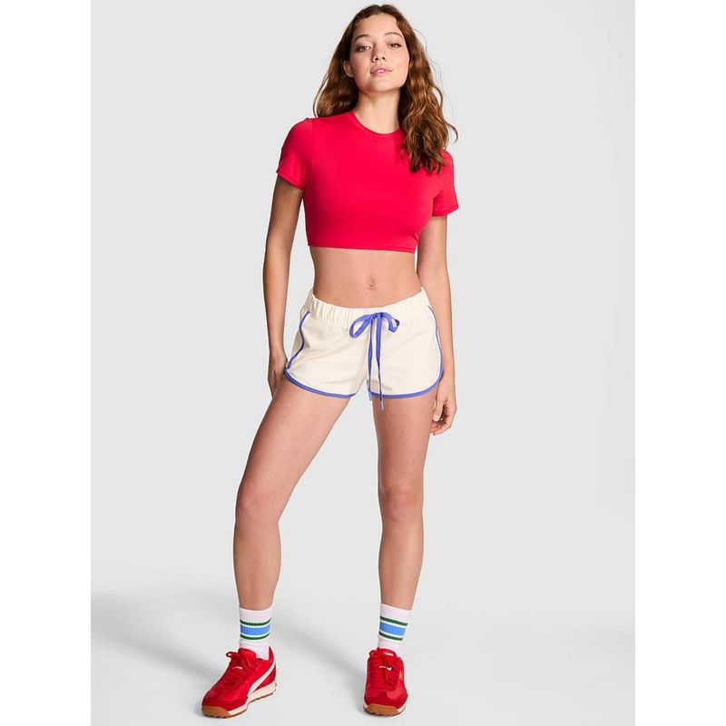 Victoria's Secret Women Beige Printed Cotton Modal Micro Shorts (L)