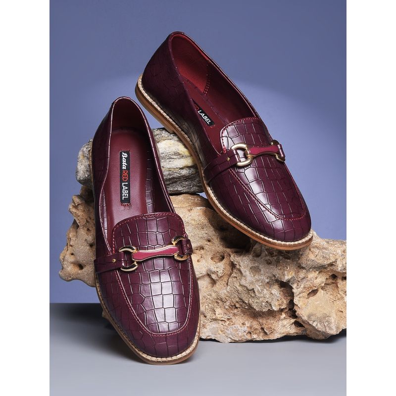 Bata Women Casual Maroon Loafers (UK 5)