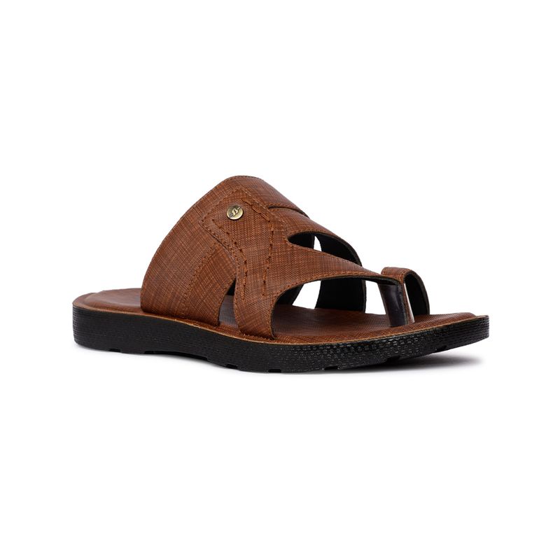 Bata Men Brown Textured Sandals (UK 8)