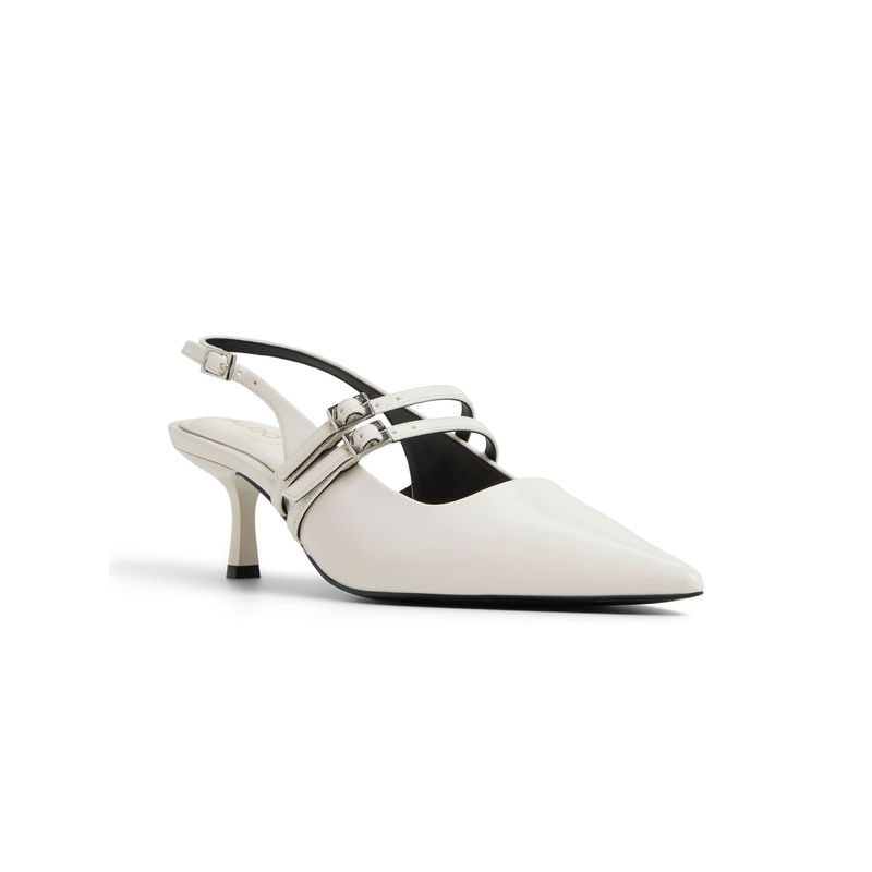 Aldo Halsie Women White Kitten Heels Sandals (UK 8)