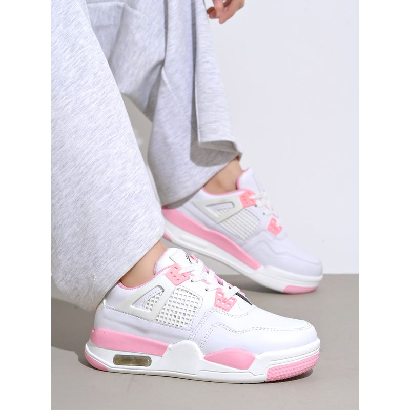 Shoetopia Smart Casual Lace-Up Trendy Pink Sneaker for Women (EURO 38)