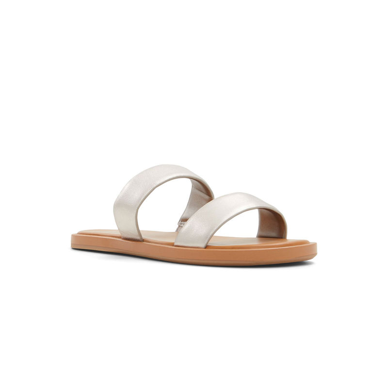 Aldo Krios Women Silver Open Toe Flats (UK 8)