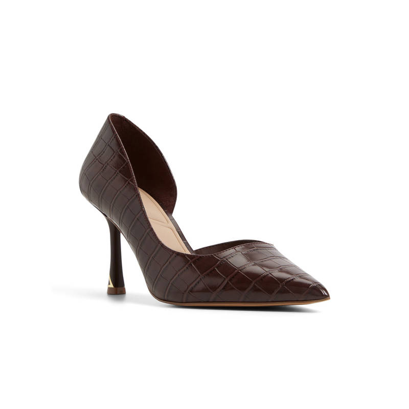 Aldo Livianna Women Brown Textured Heel Pumps (UK 7)