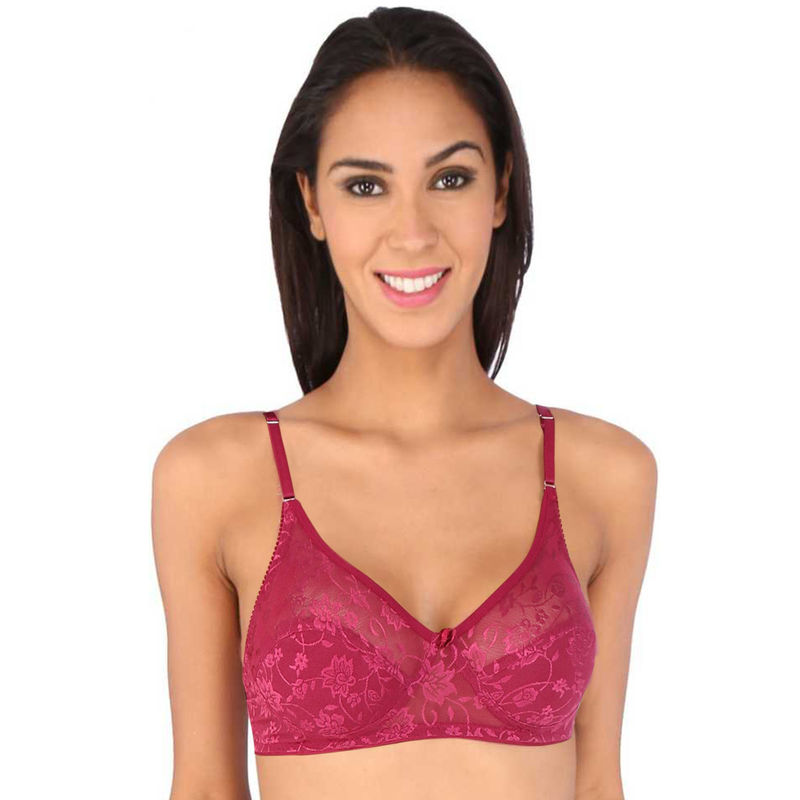 Bralux Madhu Lace Full Cup B Bra Wine (36B)