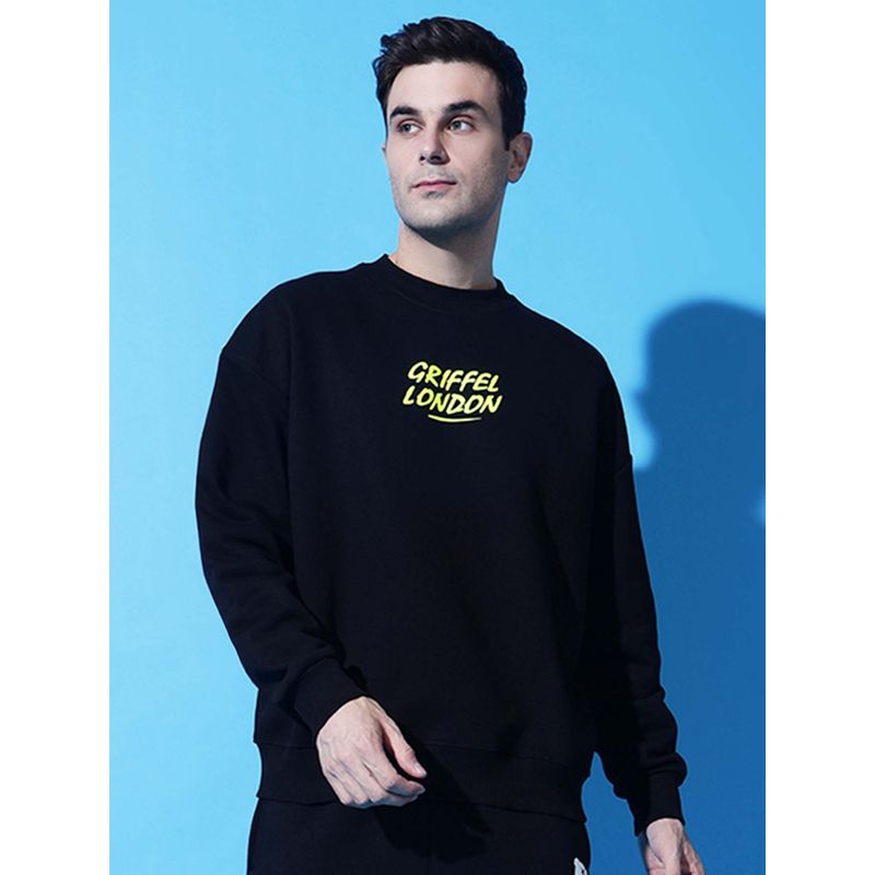 Griffel No Time for Romance Oversized Black Sweatshirt (S)