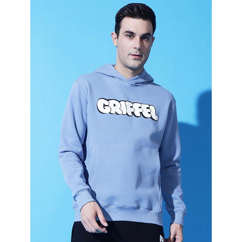 Griffel Bubble Logo Regular Fit Sky Blue Hoodie (M)